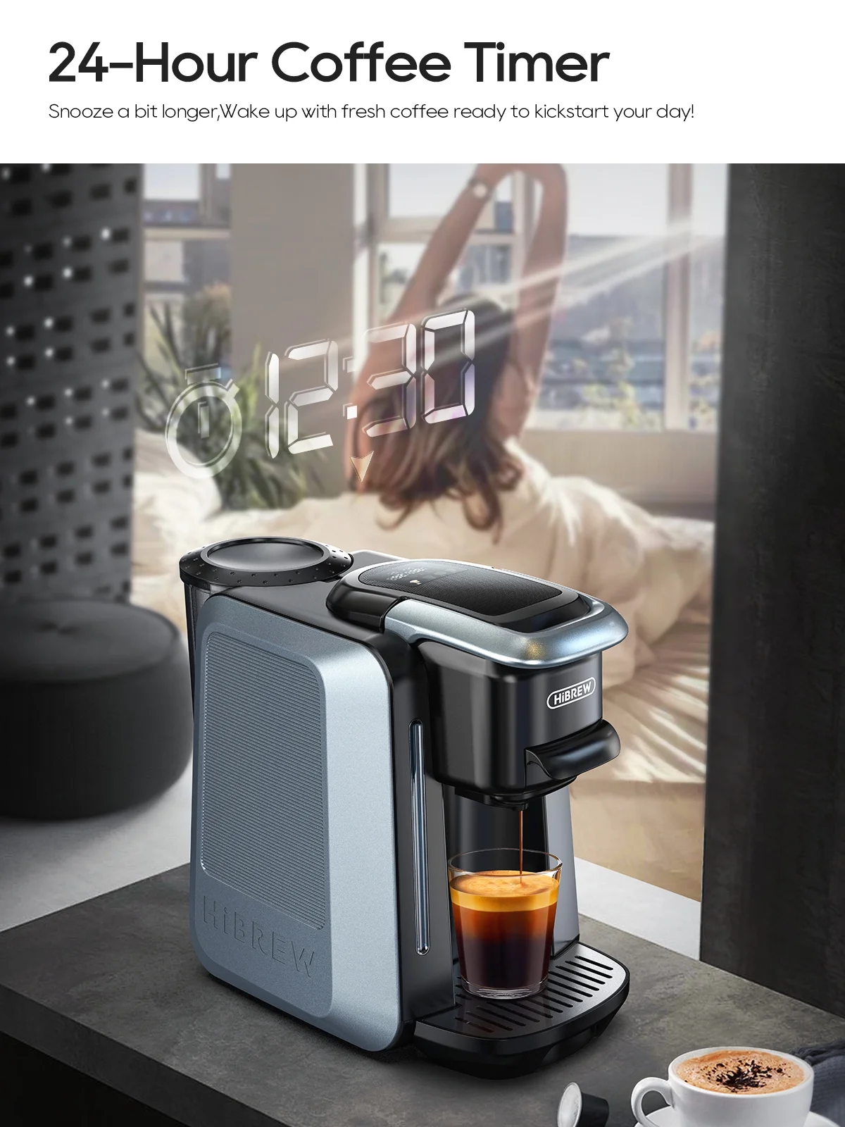HiBREW 6-in-1 Capsule Coffee Maker & Espresso Machine C Multi-Compatible, Hot/Cold Brew, 9 Temp Settings H6