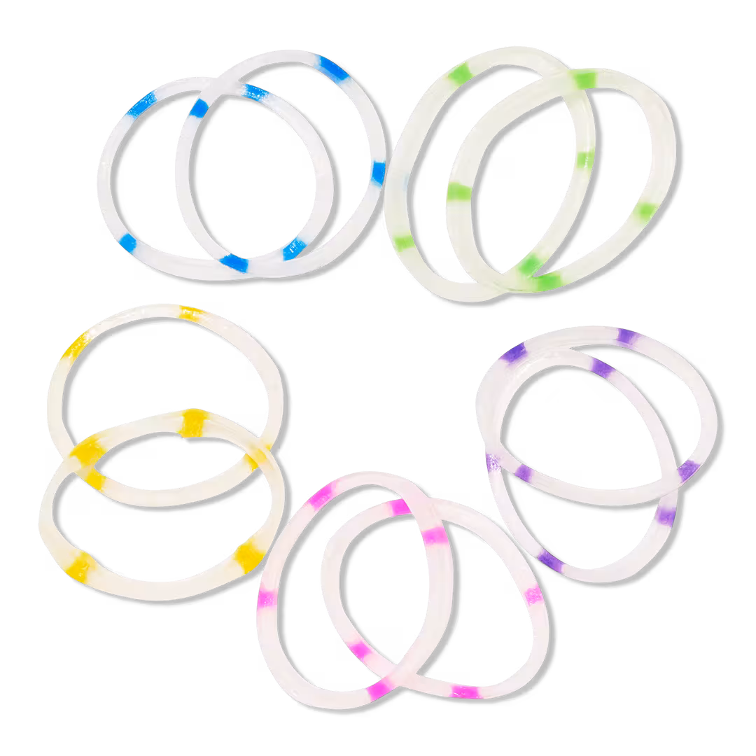 Conair Accessories  Clear Polybands with Neon Dots