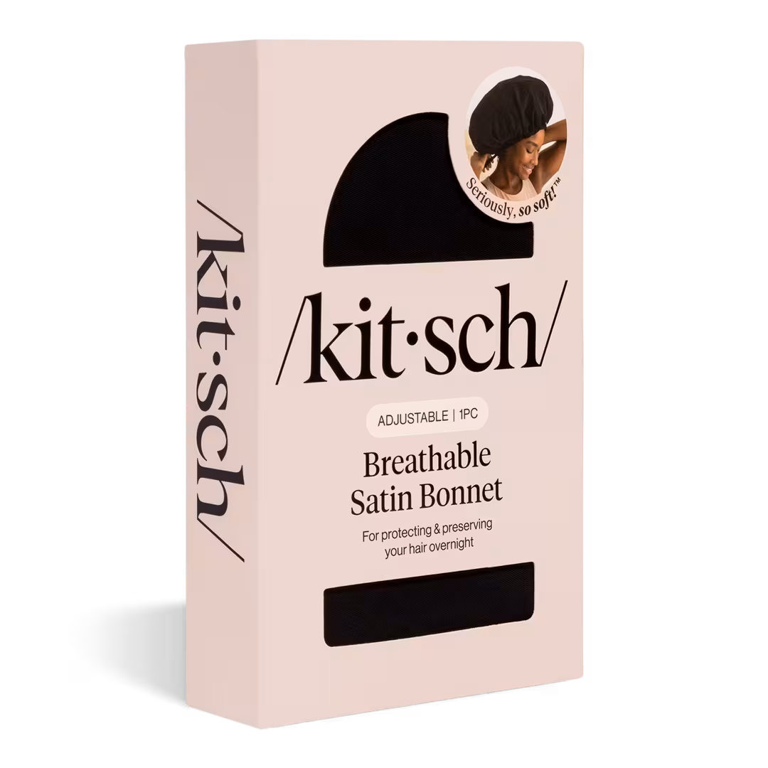 Kitsch  Black Satin Sleep Bonnet