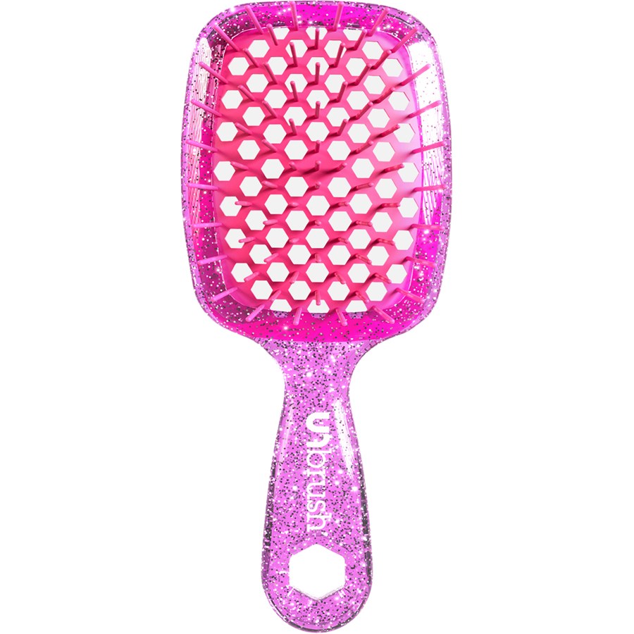 Detangling Hair Brush Mini Glitter - Rose Quartz