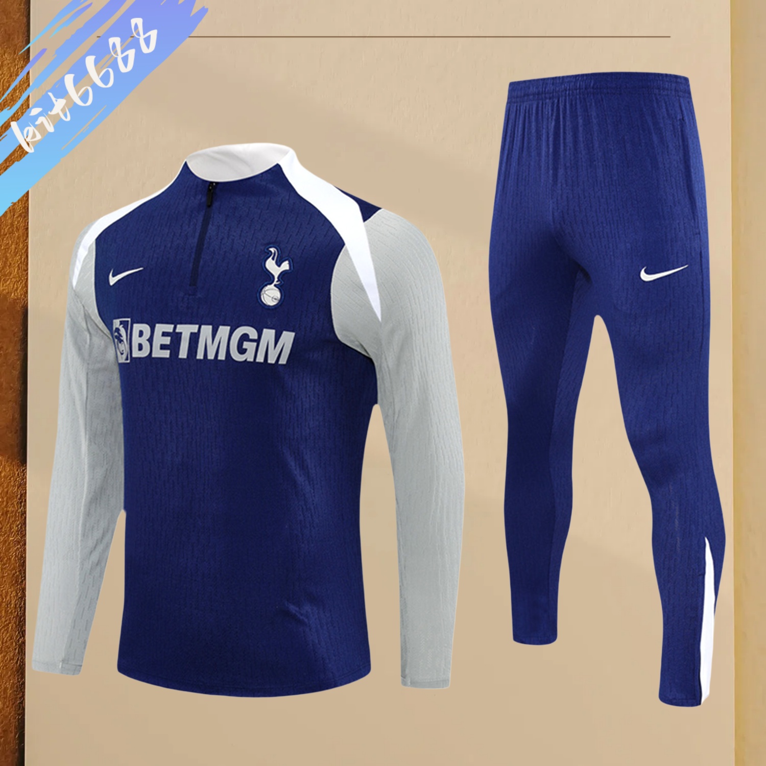 2025/2026 Tottenham Kids Half Zip Training Clothes (Kids Kit)