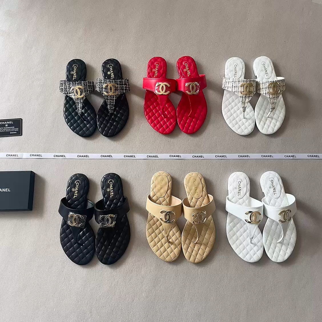 Chanel 26P C-Clip Thong Sandals
