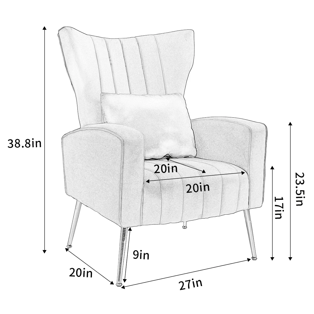 Accent Chair,Velvet Chair Room Chair Furniture for Living Room Comfy Chair for Bedroom Reading Chair Sofa Set Armchair