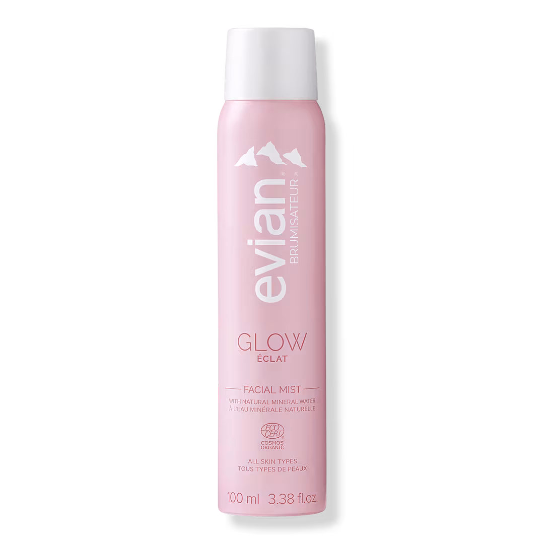 Evian Mineral Spray  Glow Facial Mist with Natural Mineral Water