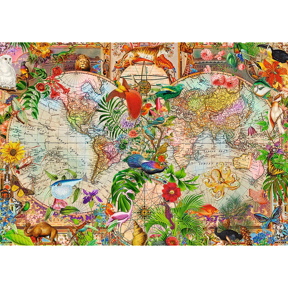 Puzzle Premium Plus Quality 1000 El. Tea Time: Antyczna Mapa Świata