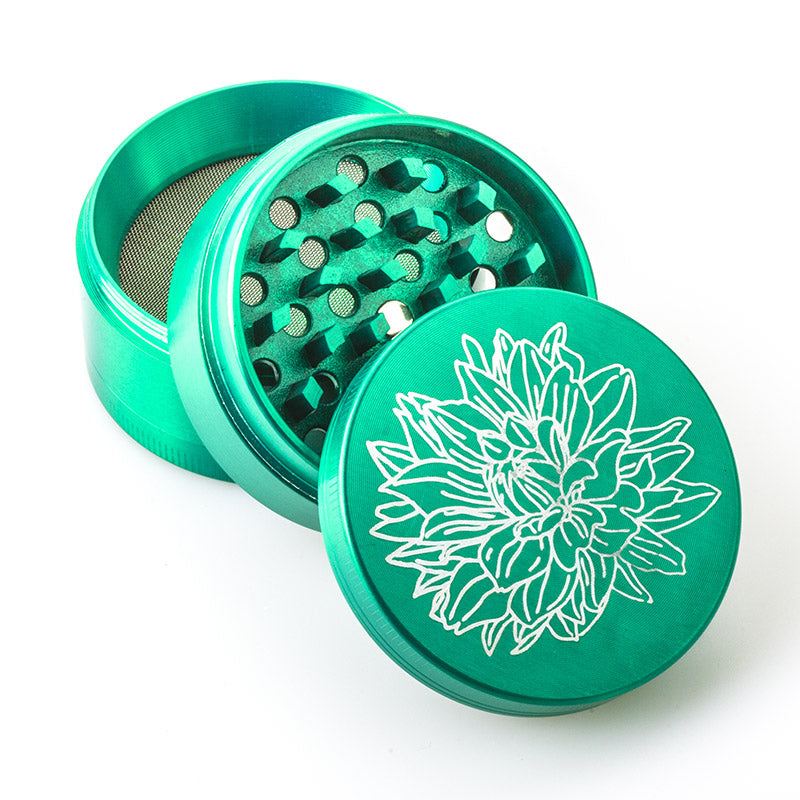 Green Zinc Alloy Weed Grinder 3 Layer