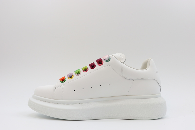 ALEXANDER MCQUEEN SHOW LEATHER PLATFORM TRAINERS SNEAKERS-RAINBOW REPLICA