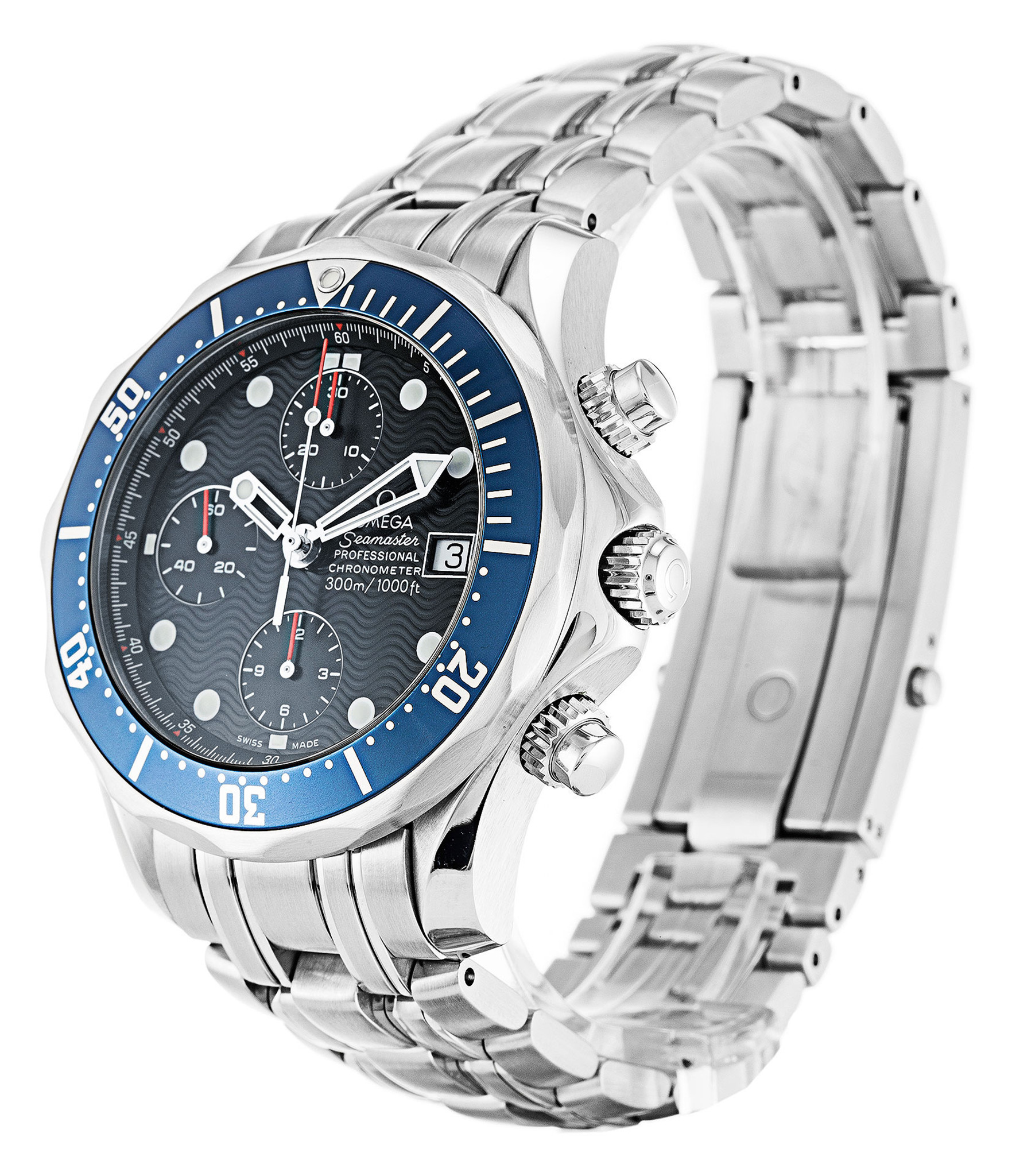 Replica Omega Seamaster Chrono Diver Black Dial Blue Case 2599.80.00 41.5MM Quartz