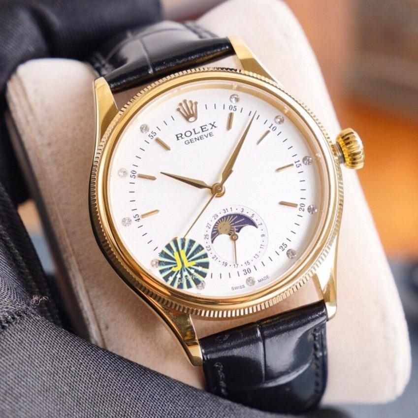 Rolex Watch CELLINI 41 MOONPHASE GOLD CASE LEATHER Watch