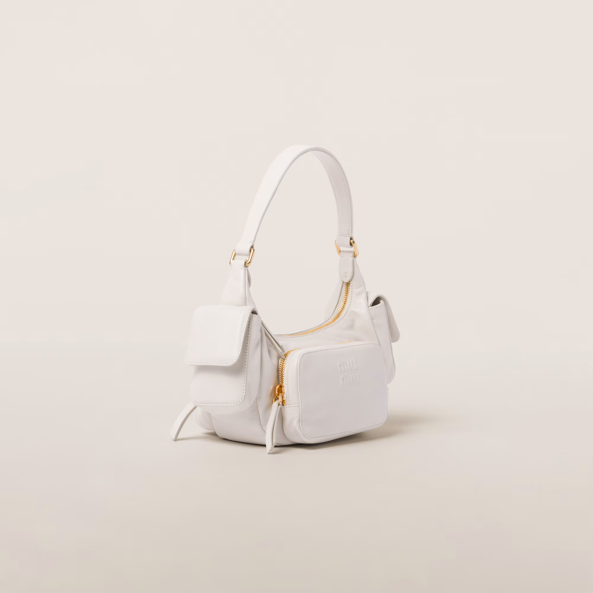 Nappa leather Pocket bag White