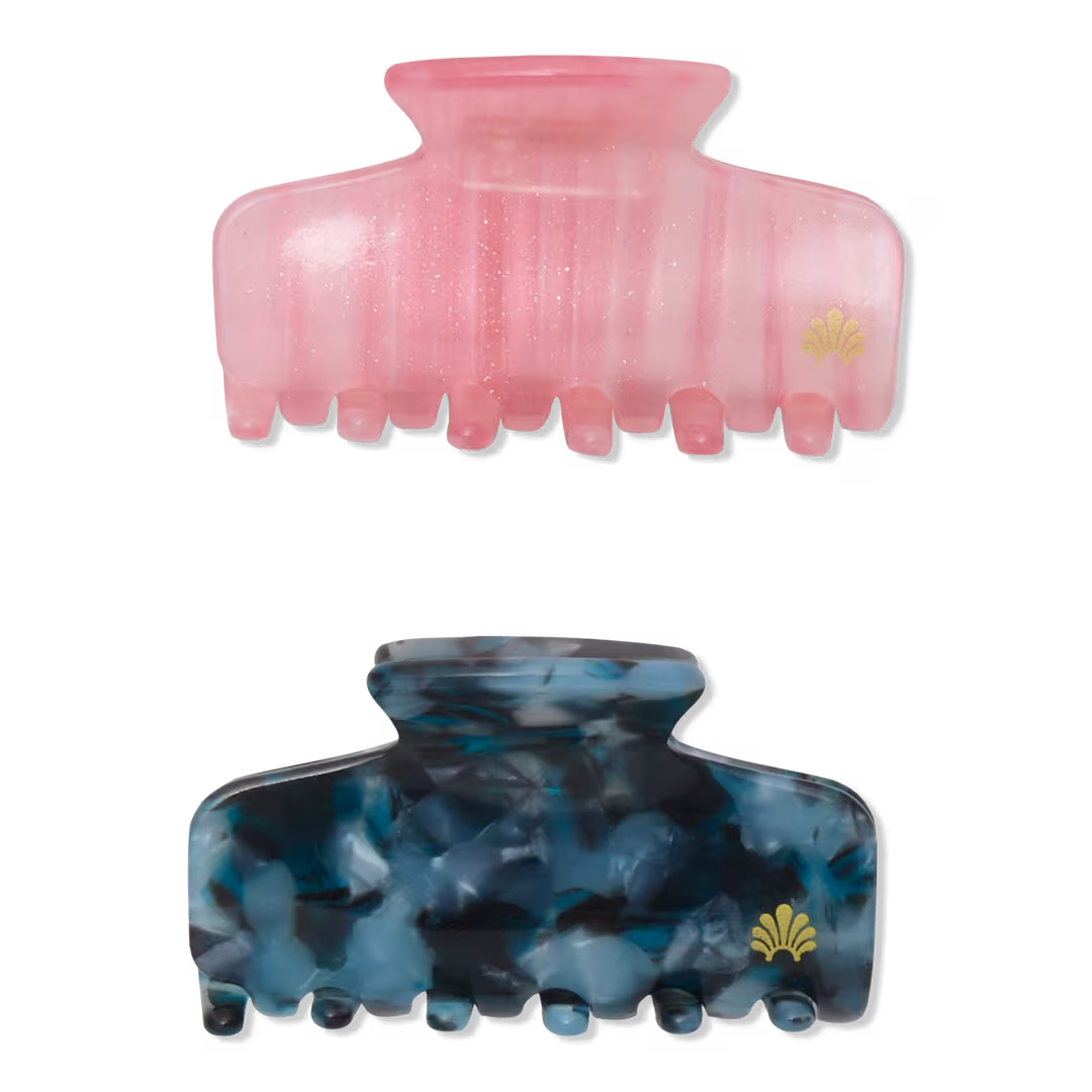 Lele Sadoughi  Blush Teal Mini Claw Clip Duo