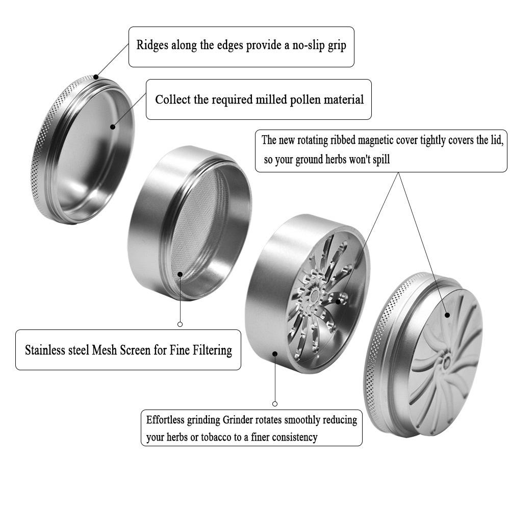 Pineapple Zinc Alloy Herb Grinder 4 Layer