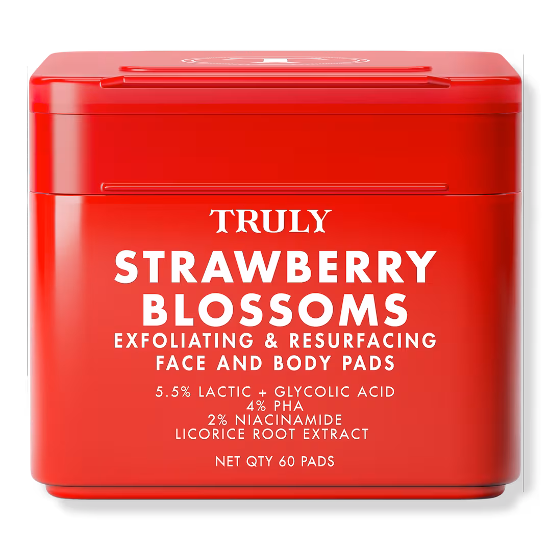 Truly  Strawberry Blossom Exfoliating & Resurfacing Face & Body Pads