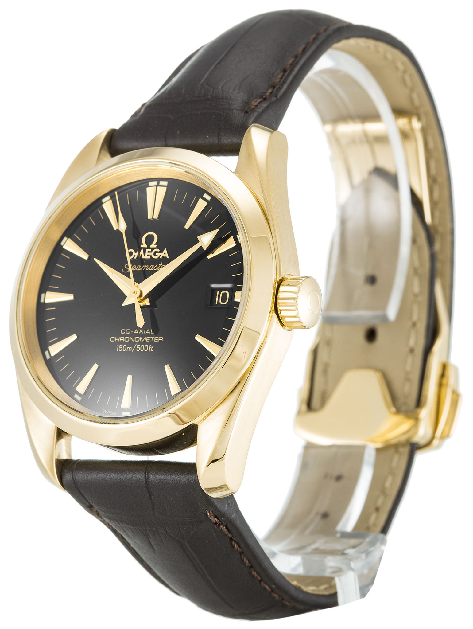 Replica Omega Aqua Terra 150m Mid Size Yellow Gold Case Stick Markers 2604.50.37 39MM