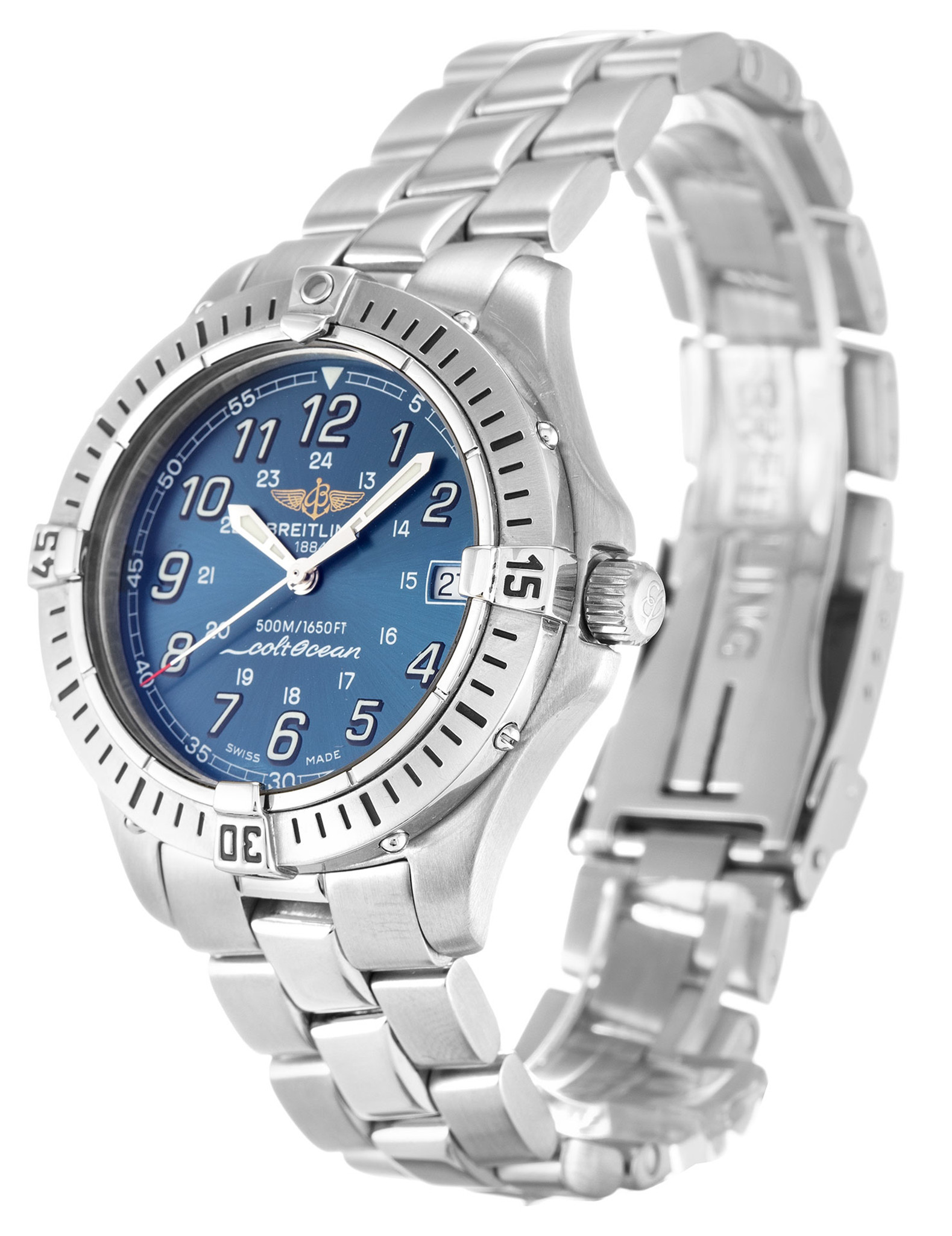 Replica Breitling Colt Quartz Blue Dial Number Markers A64350