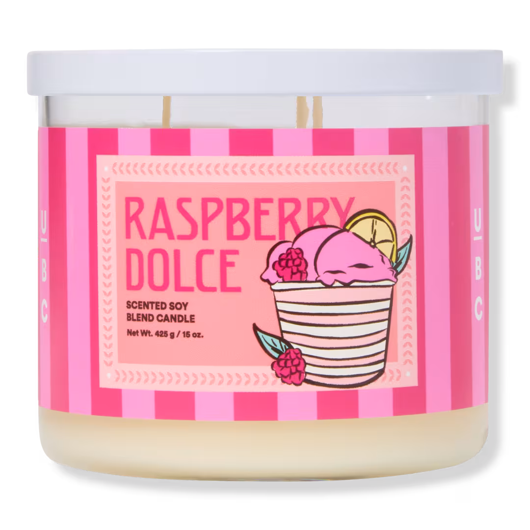 ULTA Beauty Collection  Raspberry Dolce 3-Wick Scented Candle
