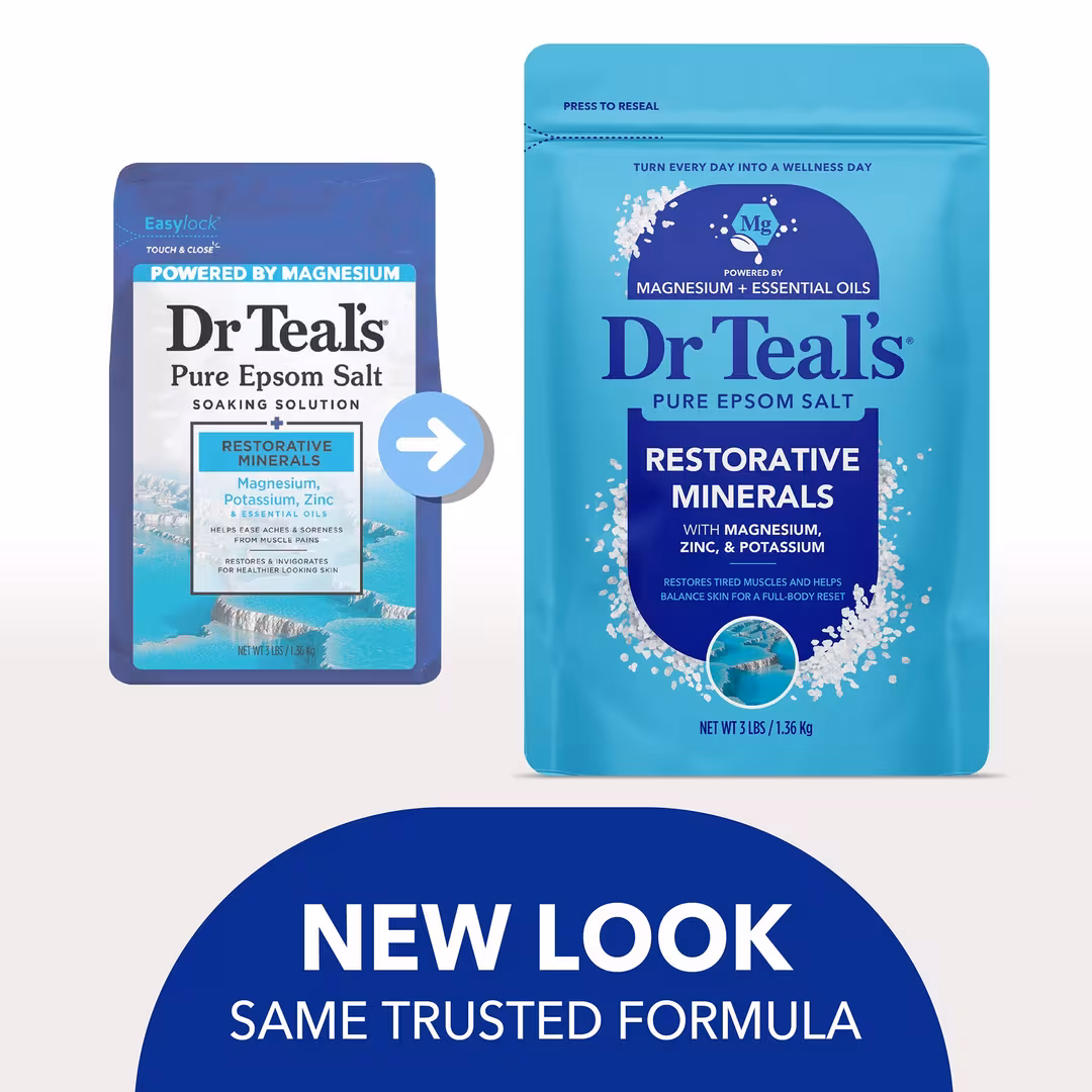 Dr Teal's  Pure Epsom Salt Soak, Restorative Minerals with Magnesium, Potassium & Zinc