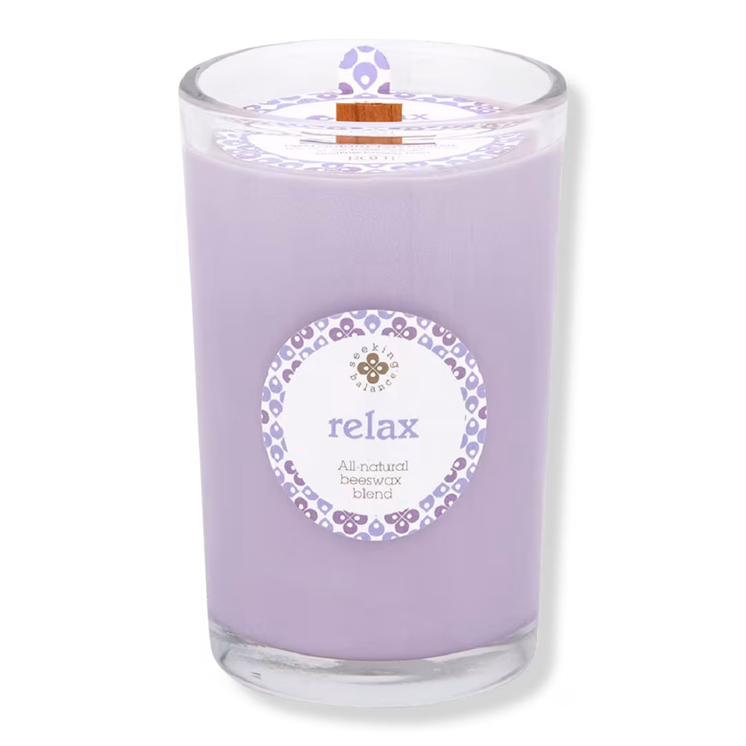 Root Candles  Seeking Balance Aromatherapy Candle - Relax - Geranium Lavender