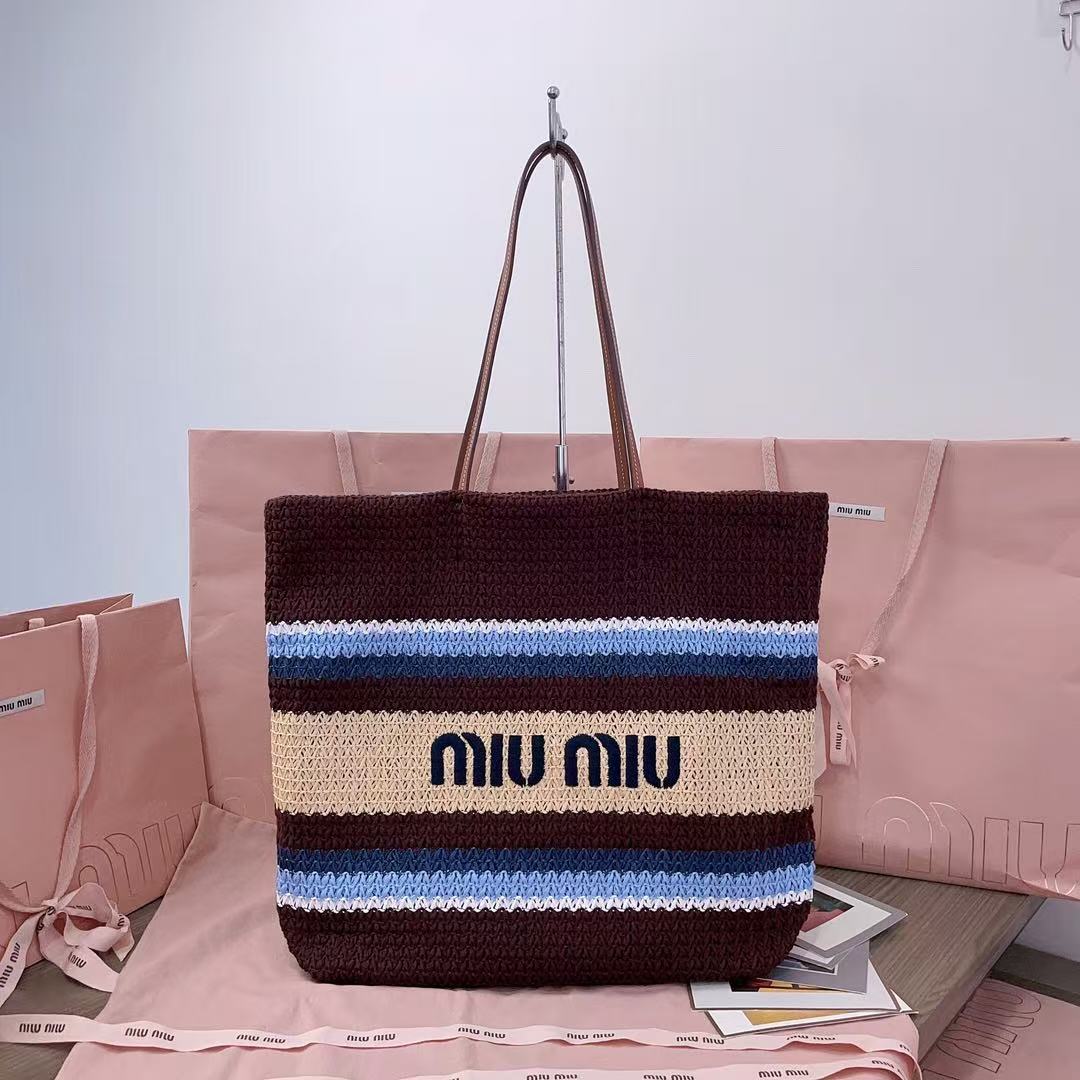 Miu Miu Embroidery and Weaving Tote Bag