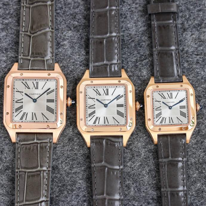 Cartier Watch SANTOS DUMONT LADY PINK GOLD CASE CROCODILE STRAP