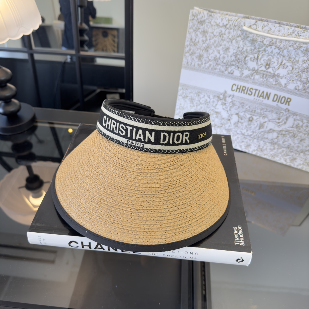 Dior Sunhat straw woven overhead sun hat