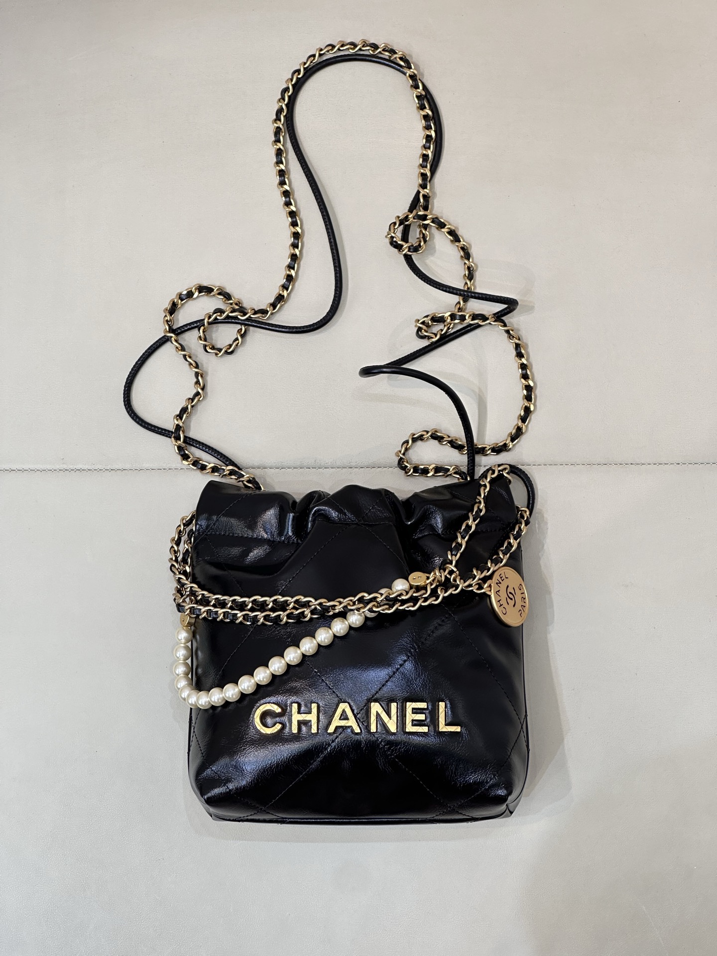 Chanel Black Crumpled 22 Mini Bag