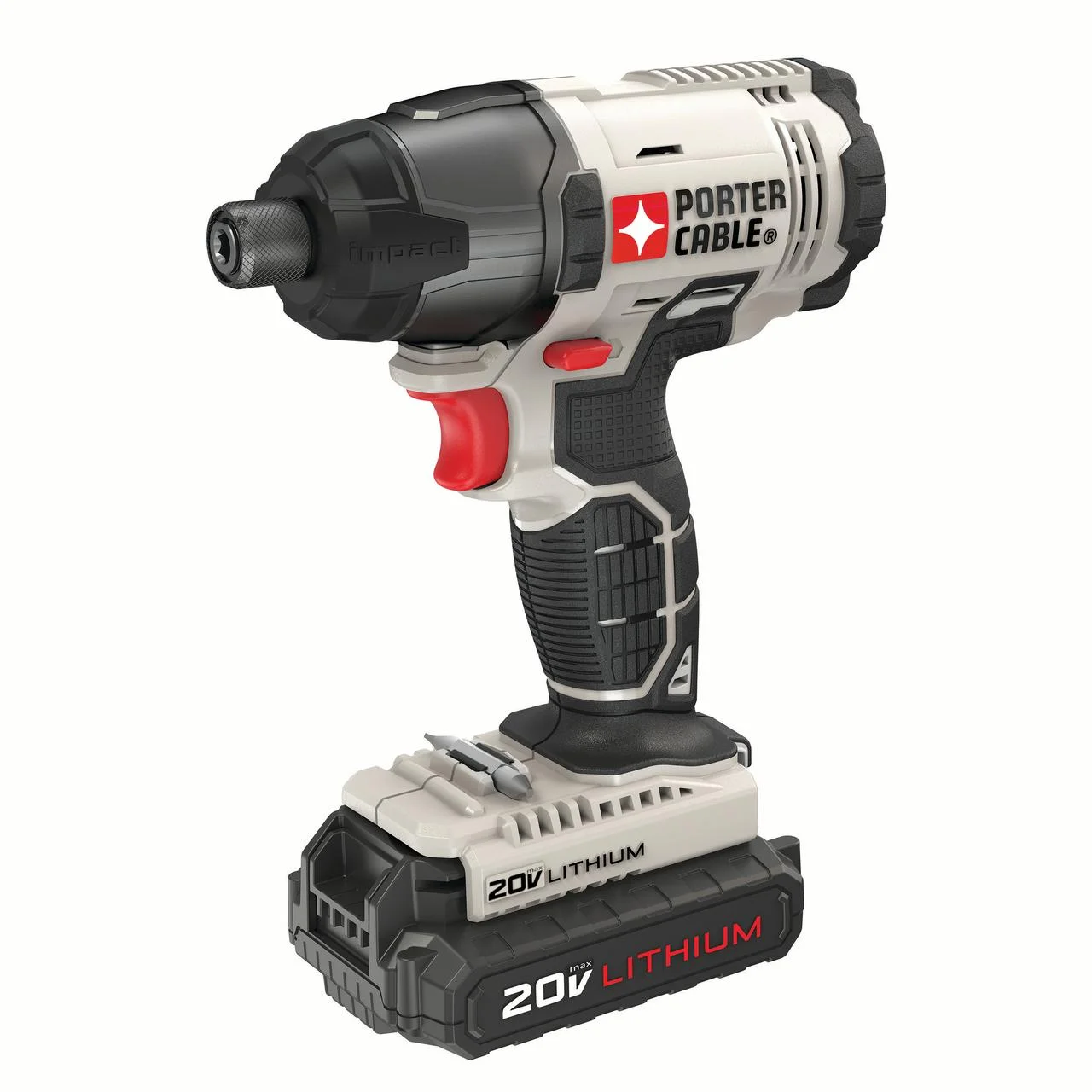 PORTER CABLE 20-Volt Max Lithium-Ion Cordless Compact Impact Driver With 2 Batteries, PCC641LB
