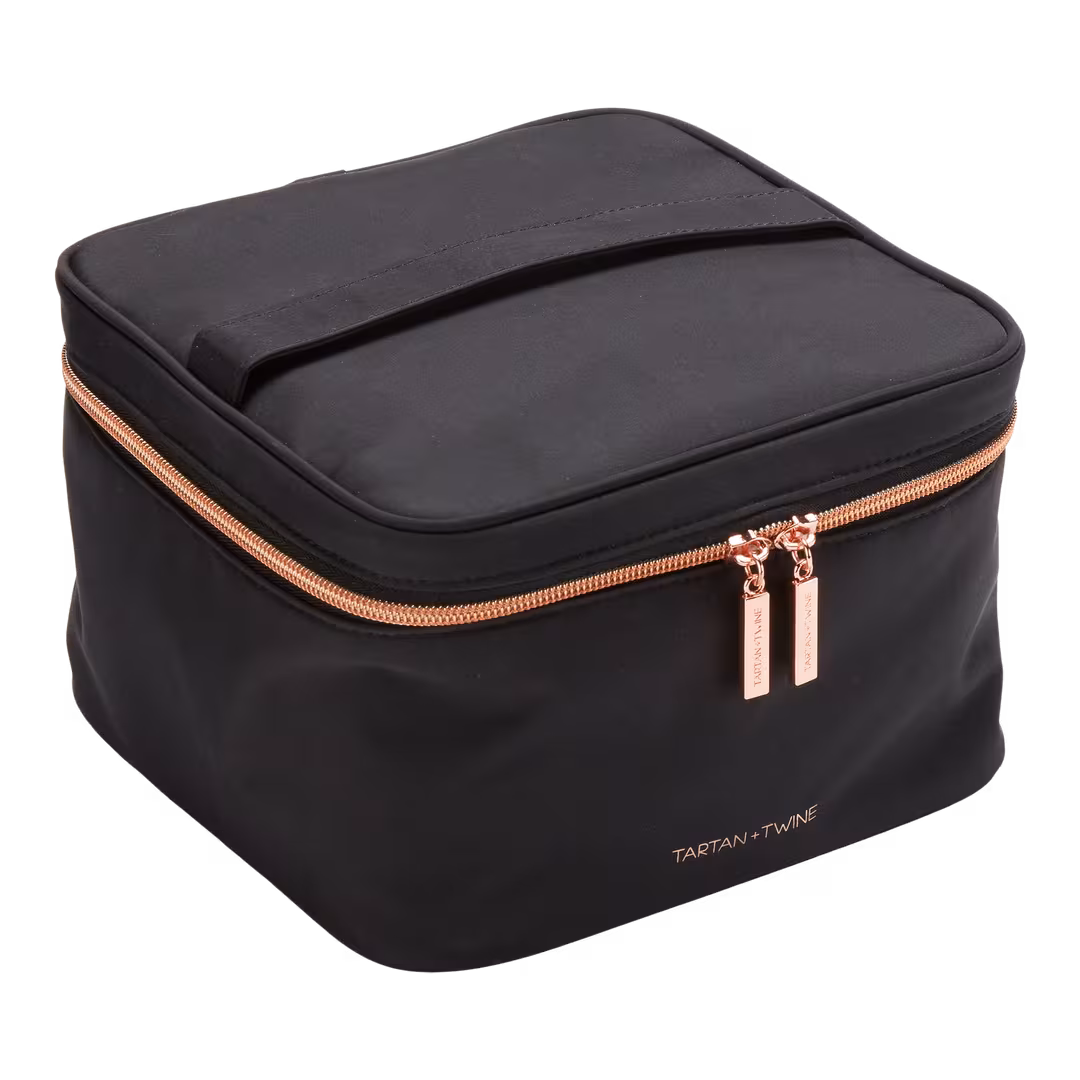 Tartan + Twine  Basics Black Train Case