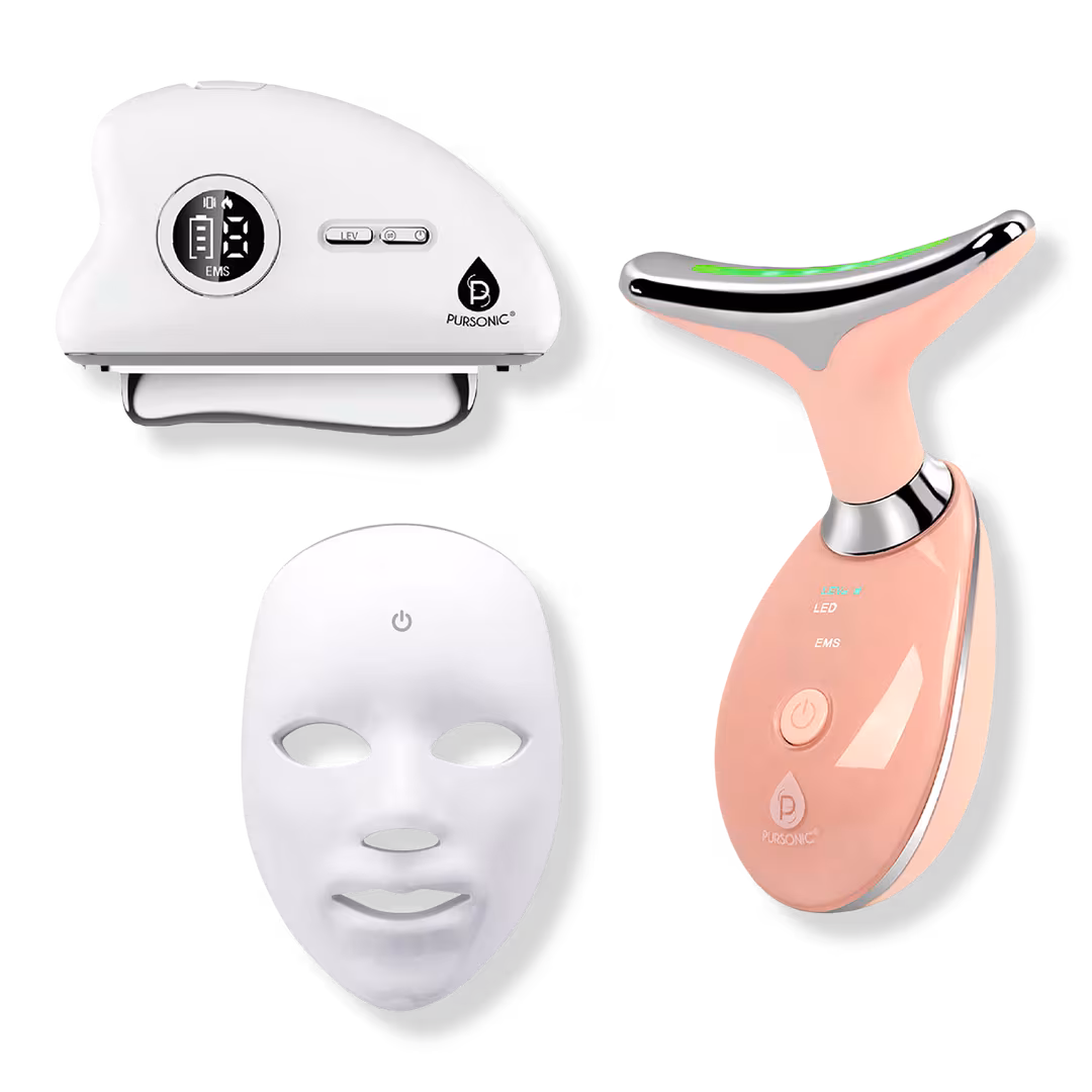 PURSONIC  Ultimate 7-in-1 LED Light Therapy Skincare Bundle