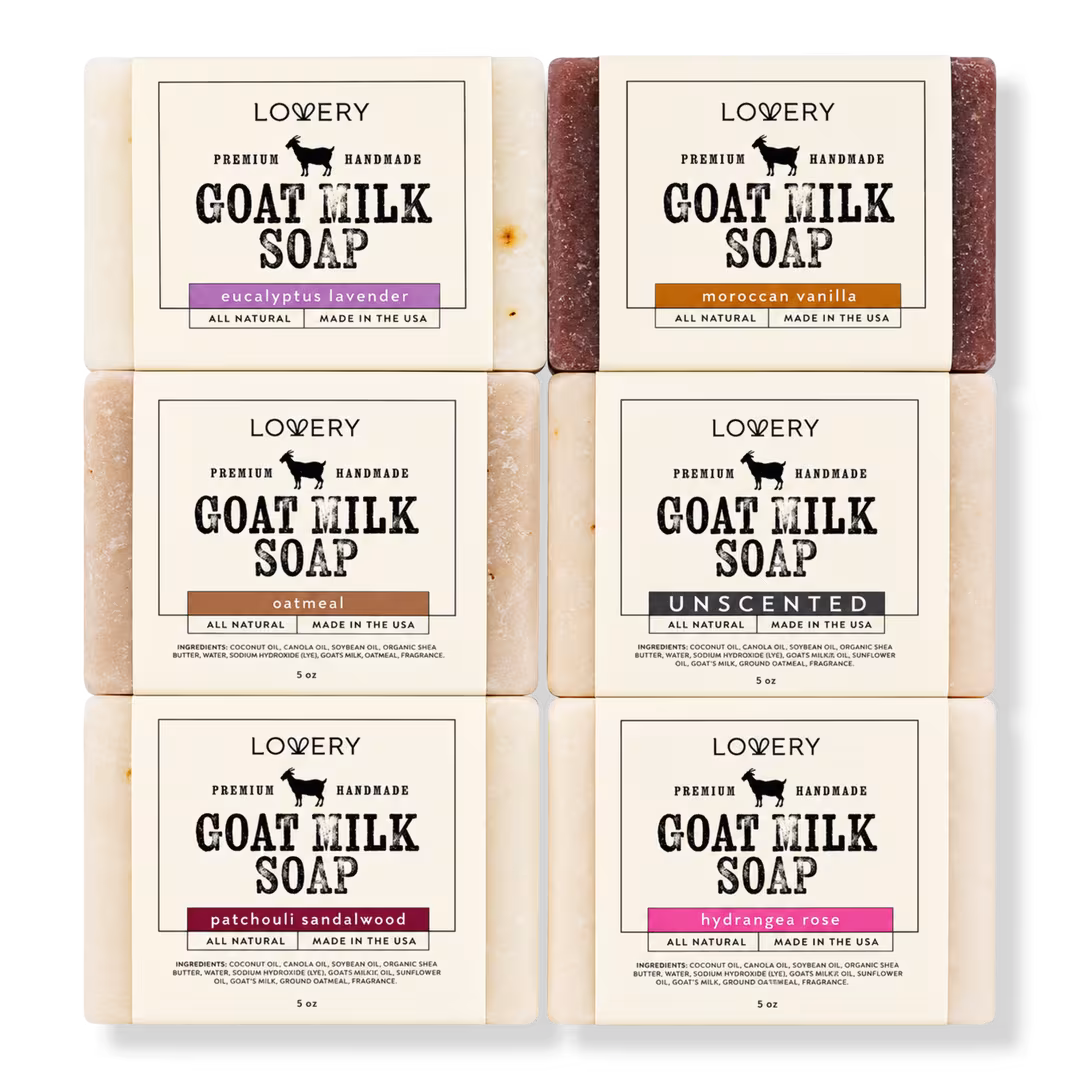 Lovery  Handmade Goat Milk Soap Bars with Organic Shea Butter