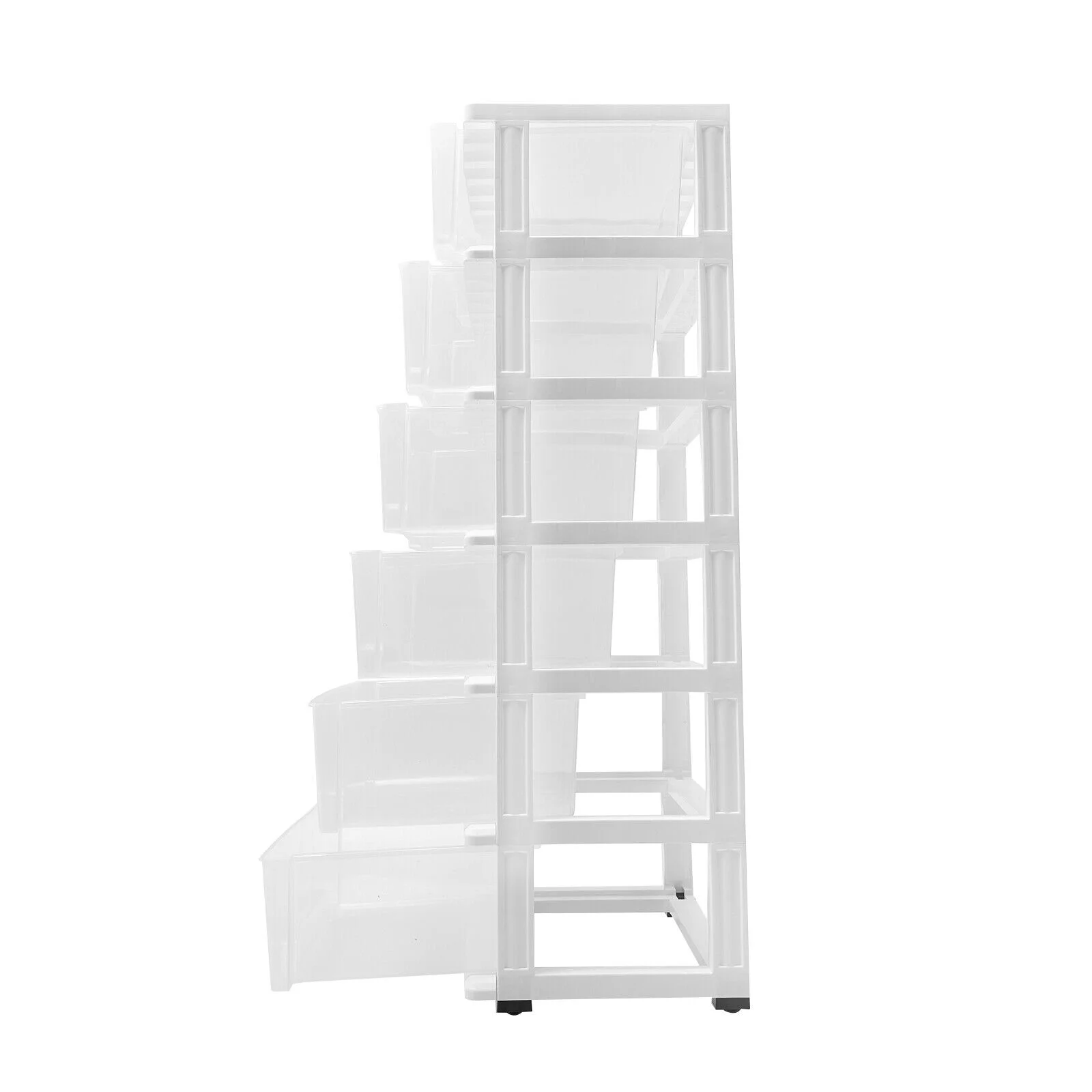 6-Tier Rolling Drawer Shelves Unit Rack Rolling Storage Cart Large Space Storage with 4 Wheel Casters