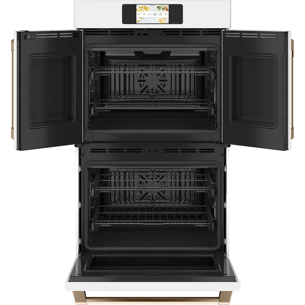 Cafe 30 inch Matte White French Door Double Wall Convection Oven (CTD90FP4NW2)