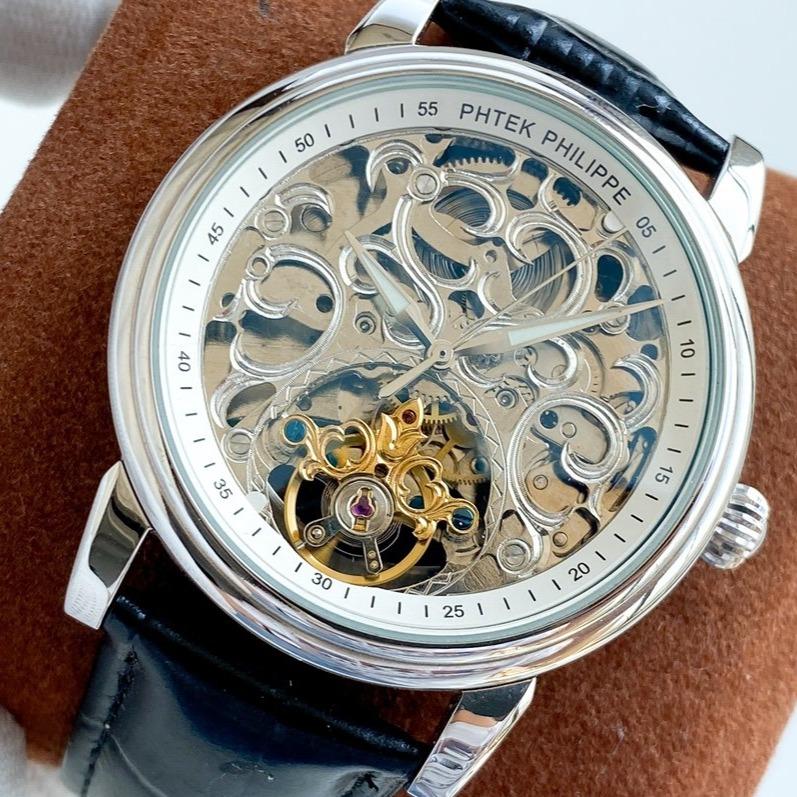 Patek Watch  COMPLICATION STEEL CASE SKELETON DIAL