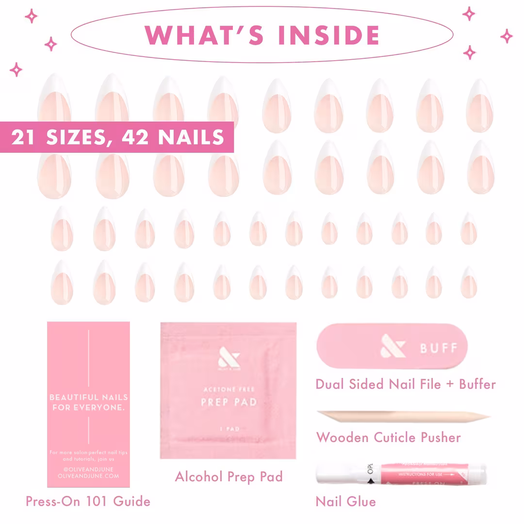 Olive & June  Instant Mani Press-On Nails Neutral Shimmer