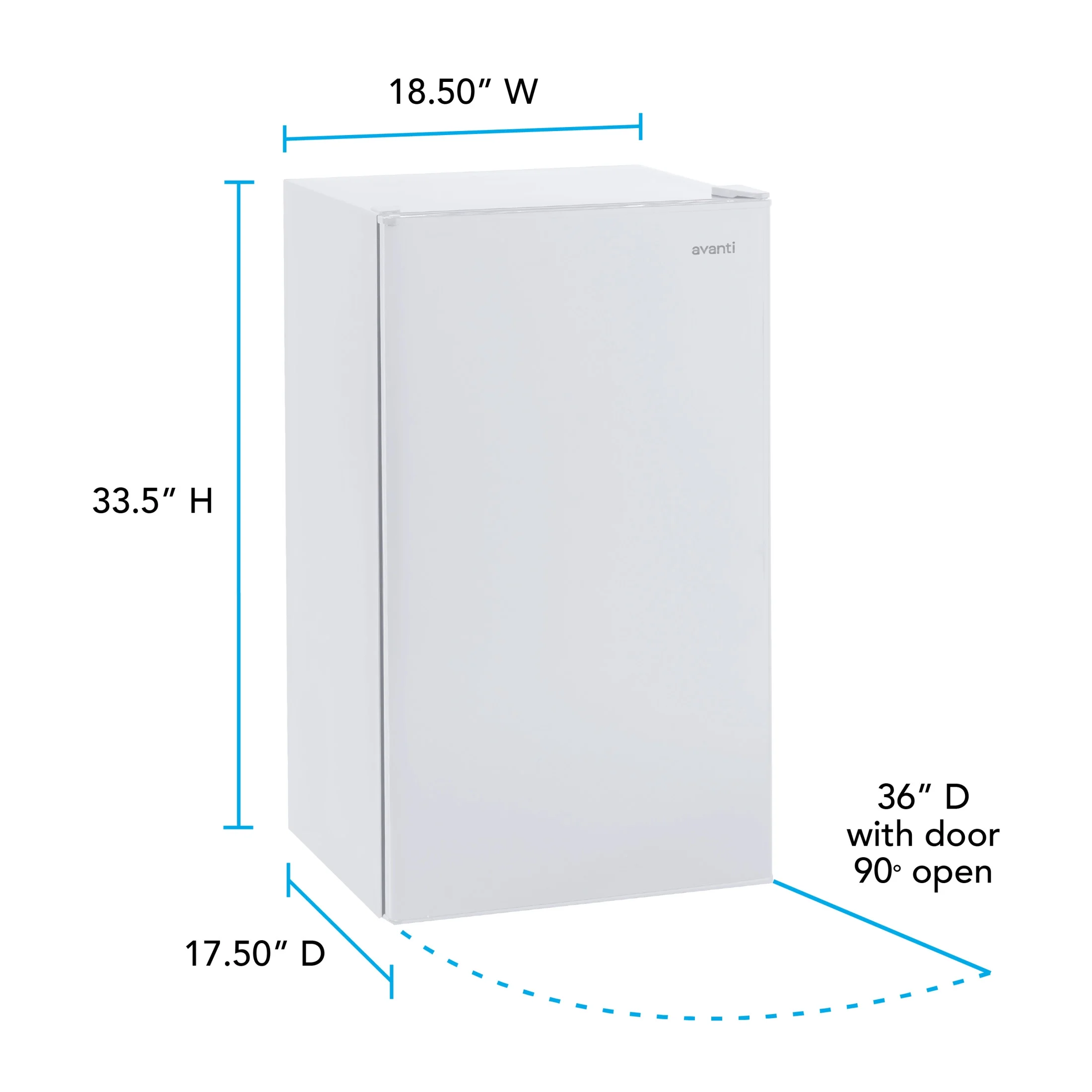 Avanti 3.2 cu. ft. Compact Refrigerator, Mini-Fridge, in White (RM3306W)