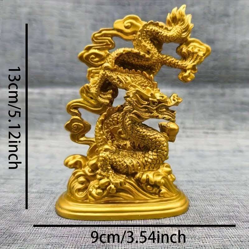 1pc Chinese Dragon And Phoenix Statue, Mythical Animal Decoration, Dragon And Phoenix Auspicious, Auspicious Decoration, Table Decoration, Creative Gift, Holiday Scene Decor, Christmas New Year Gift