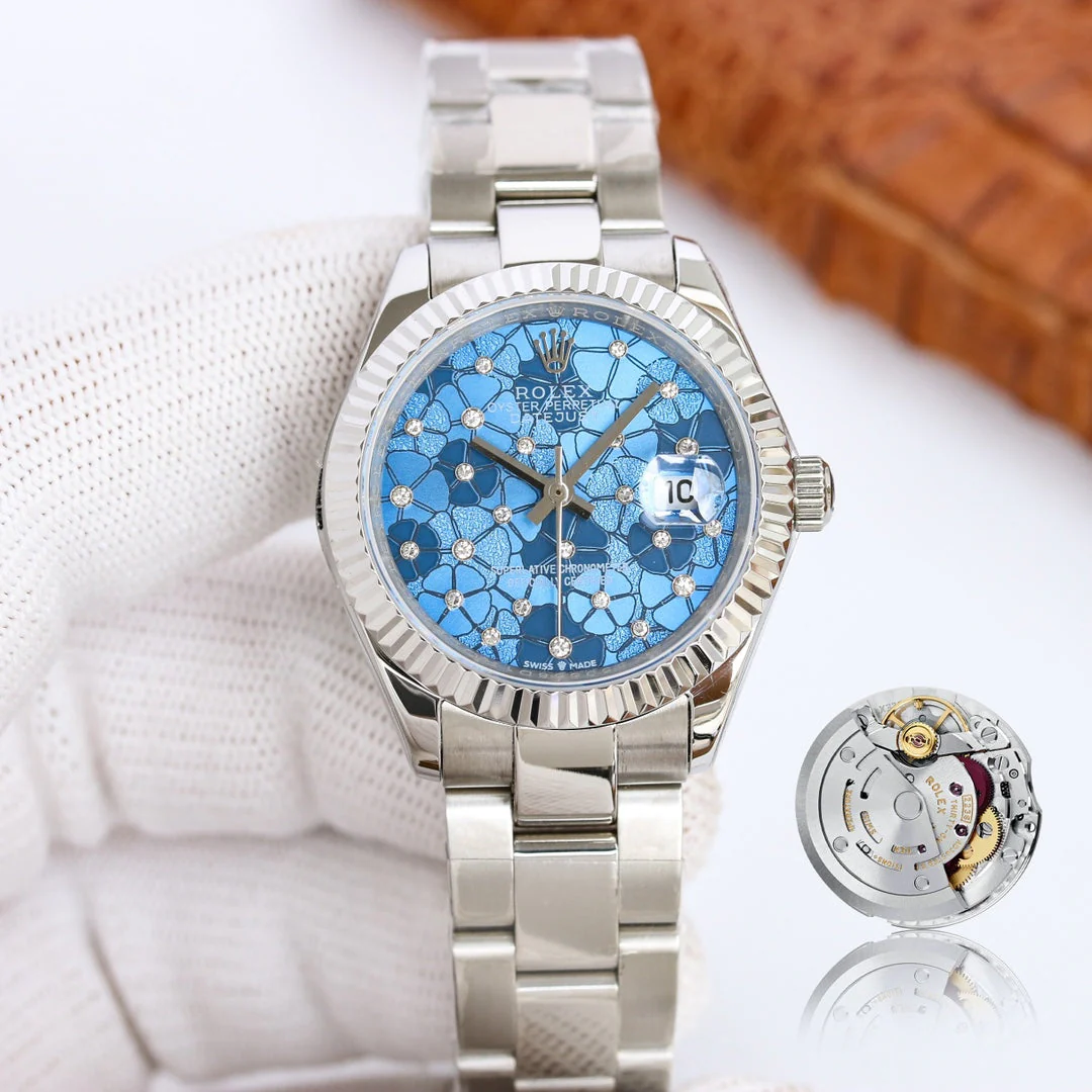 Rolex Watch DATEJUST 31 SILVER BLUE FLOWER DIAL