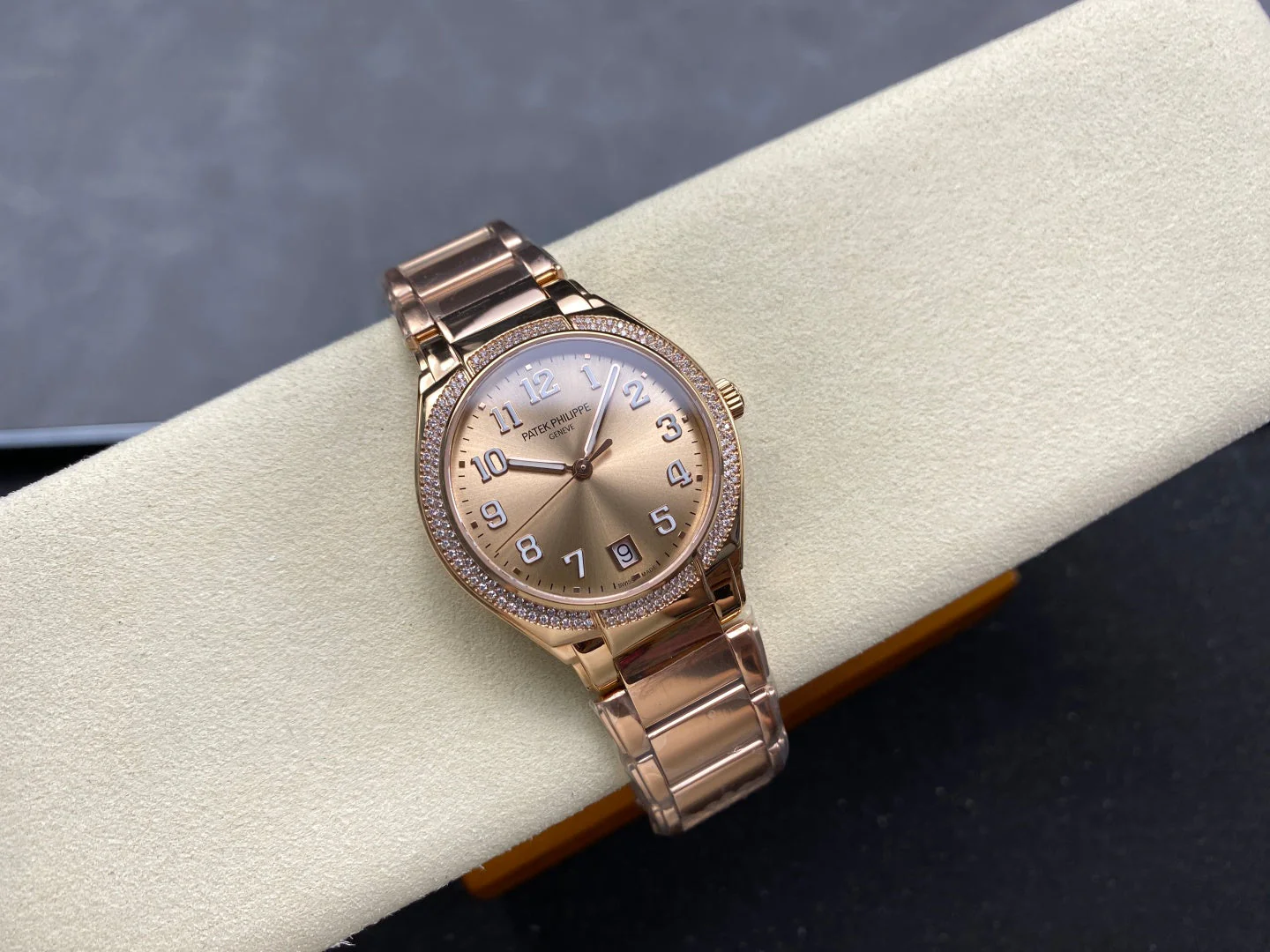 PATEK Twenty-Four 36mm Diamond Pink Gold Champagne Dial