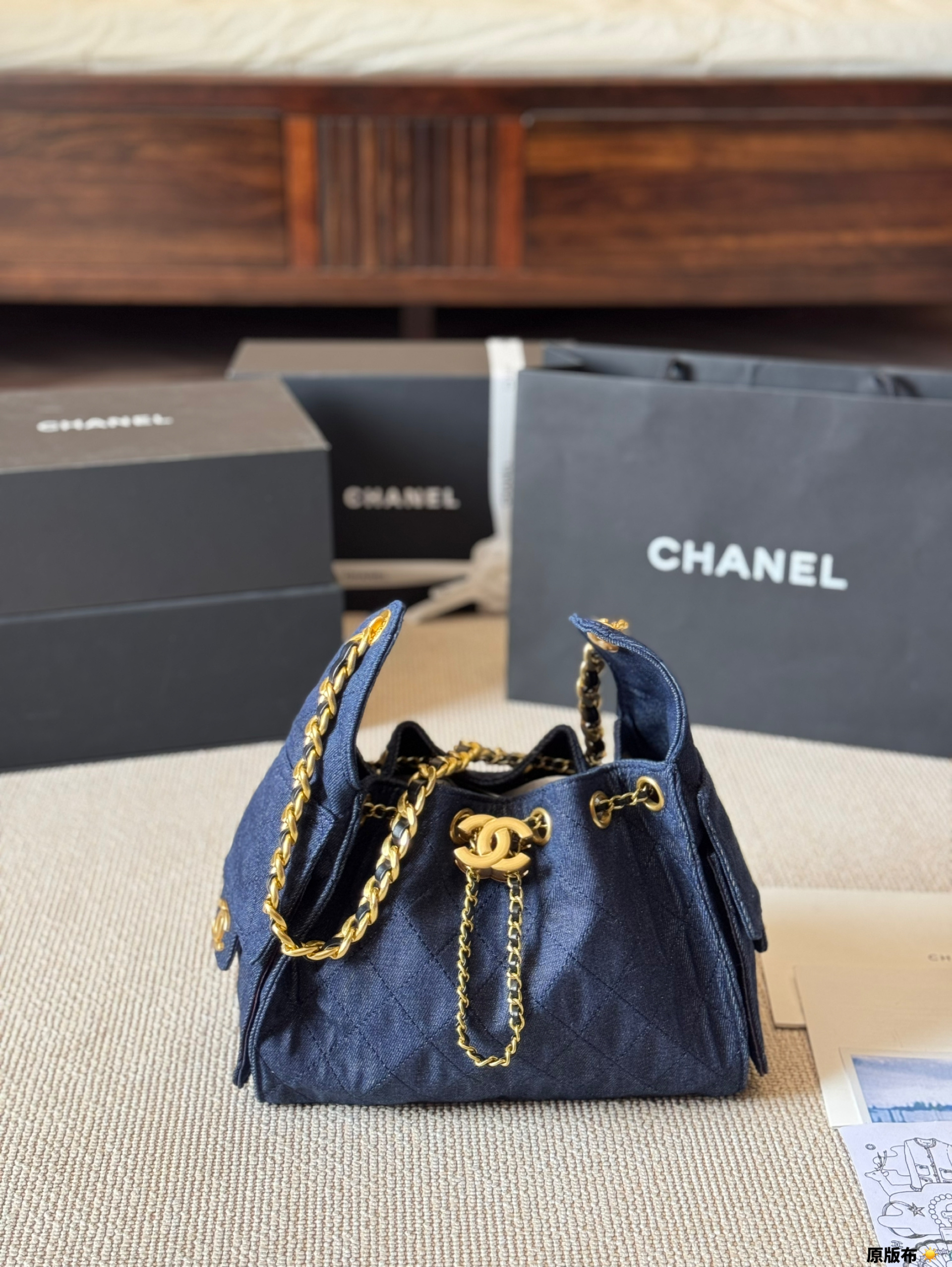 Chanel 25S Dark Blue Denim Hobo