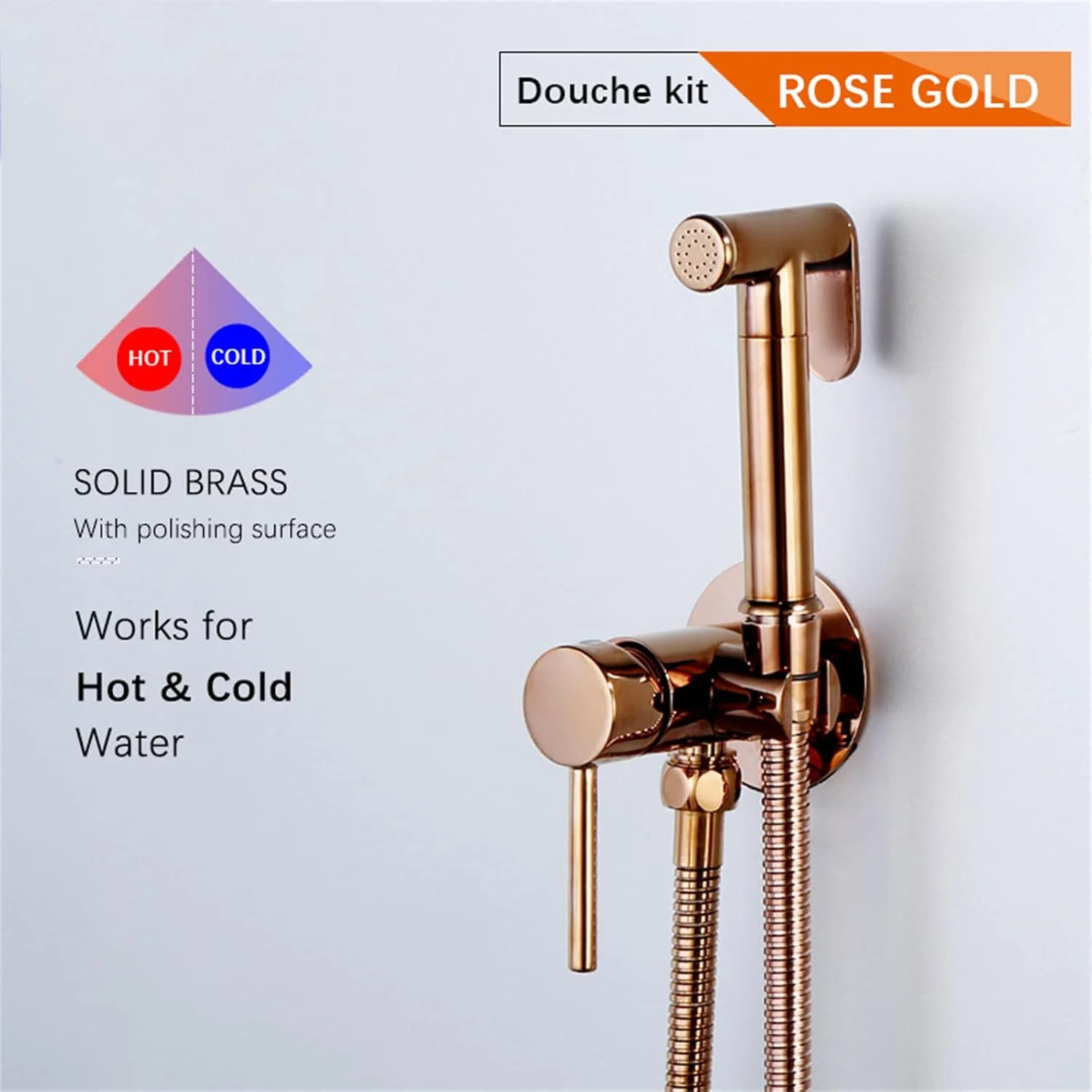 Handheld Bidet Sprayer for Toilet, Hot and Cold Stainless Steel Brushed Nickel Cloth Diaper Bidet Toilet Sprayer for Baby Wash and Feminine Wash,Brushed Gold