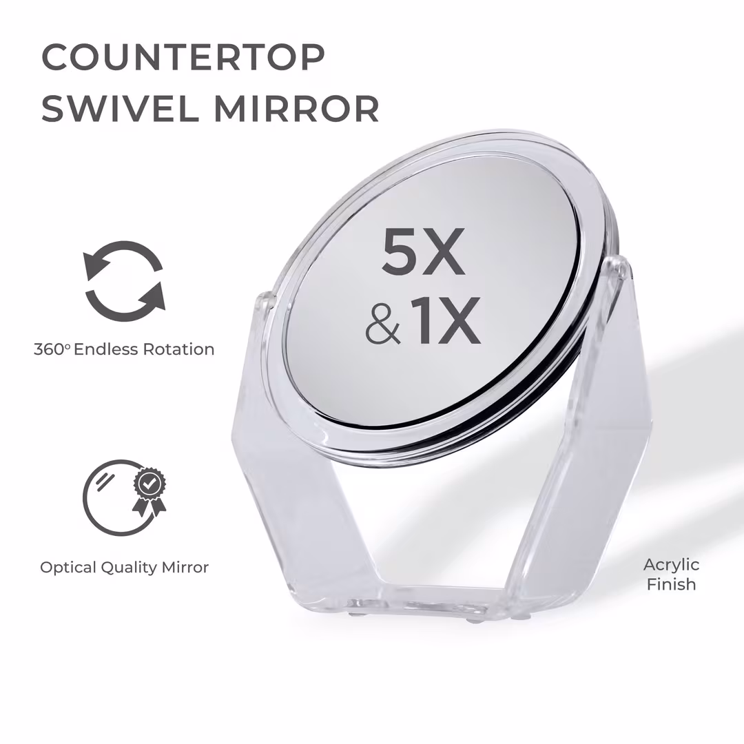 Zadro  Countertop Makeup Mirror with 5X/1X Magnification