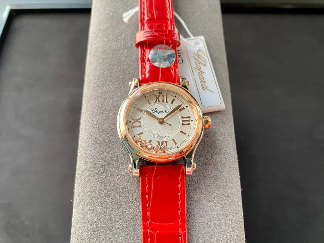 Chopard Watch Happy Diamonds 36mm Pink Gold White Dial