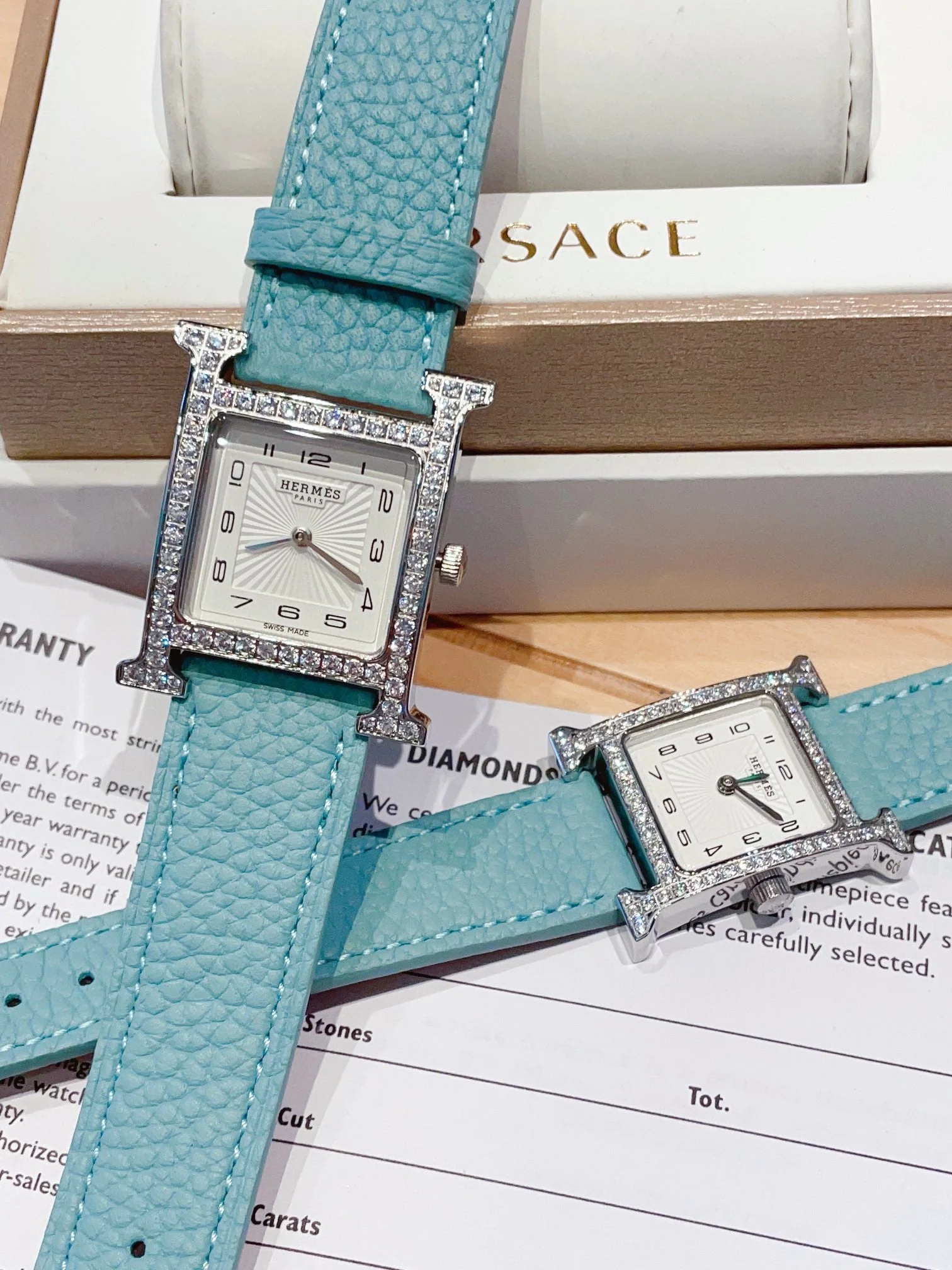 Hermes Watch HEURE H 26 SILVER WHITE DIAL EPSOM LEATHER EPSOM LEATHER