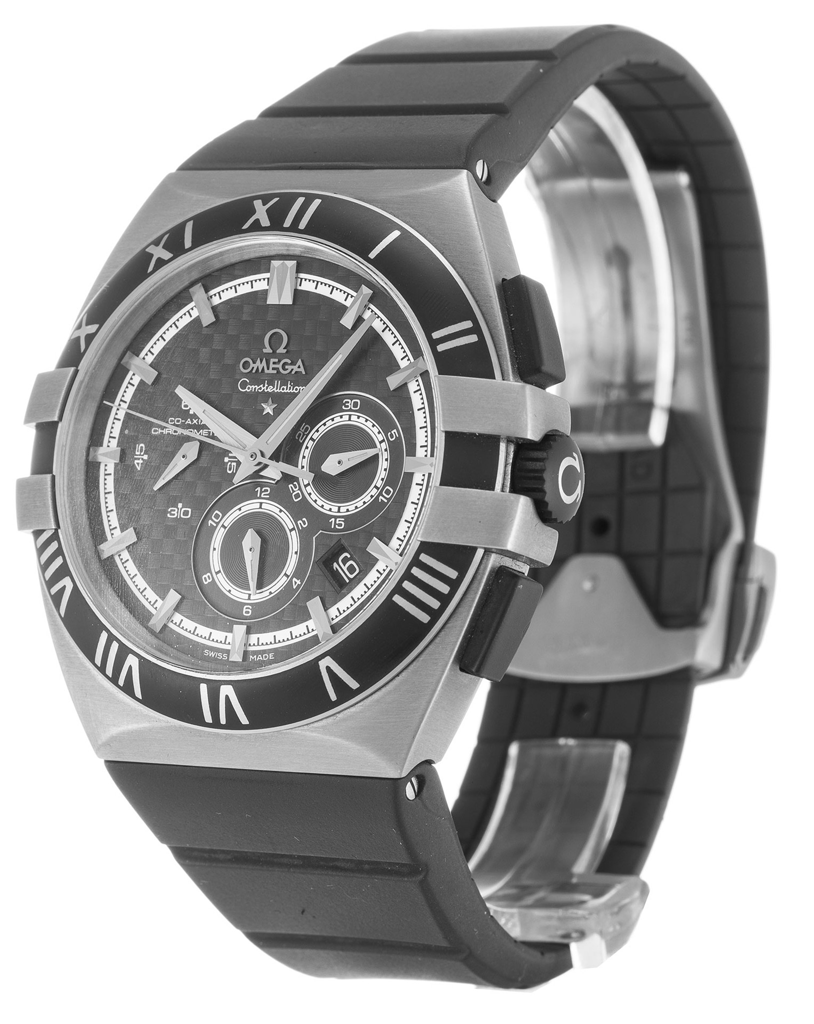 Replica Omega Constellation Double Eagle Black Dial Leather Strap 121.92.41.50.01.001 41MM