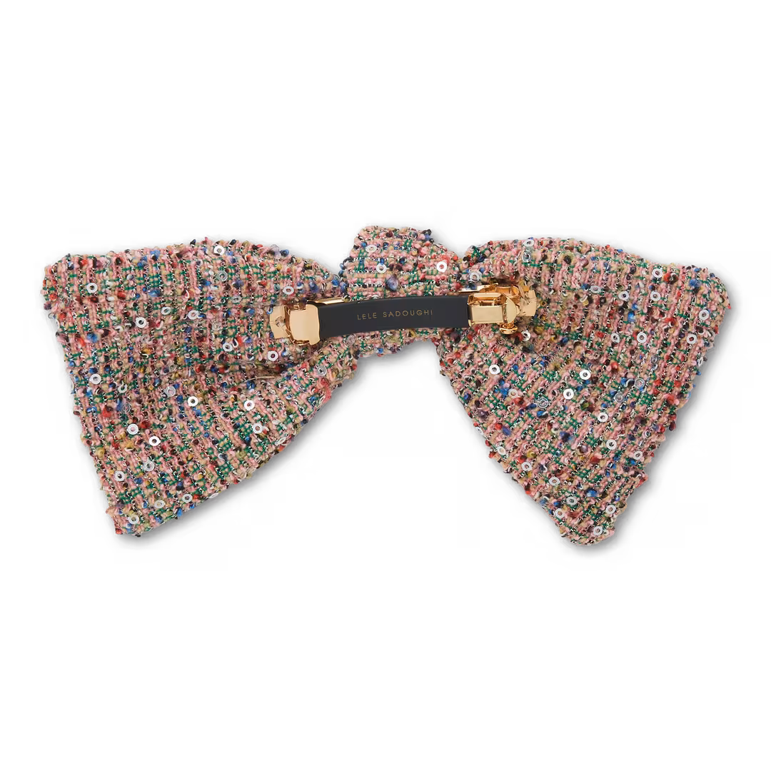 Lele Sadoughi  Paloma Tweed Bow Barrette