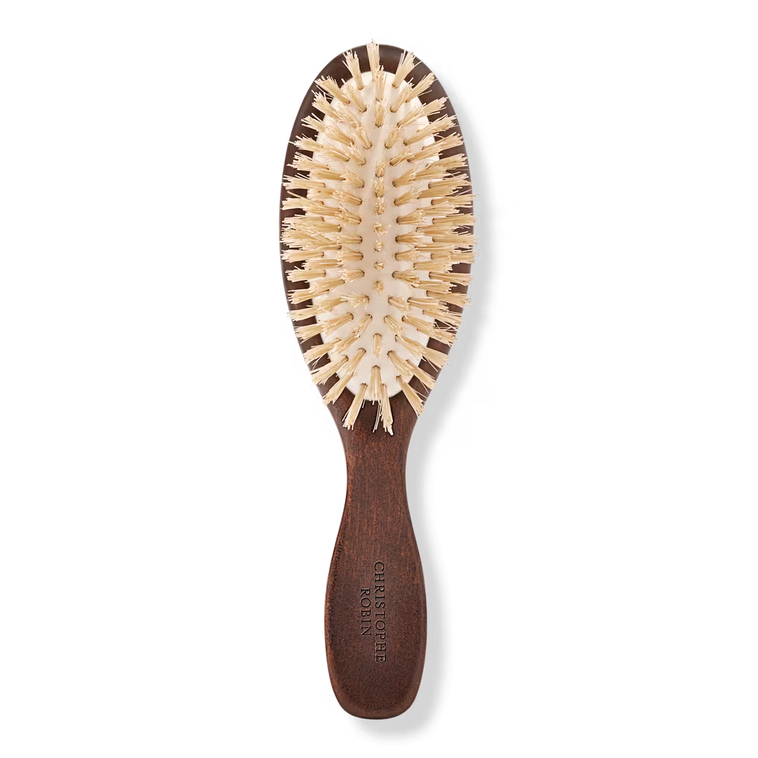 Christophe Robin  Travel Hairbrush with Natural Boar-Bristle and Wood