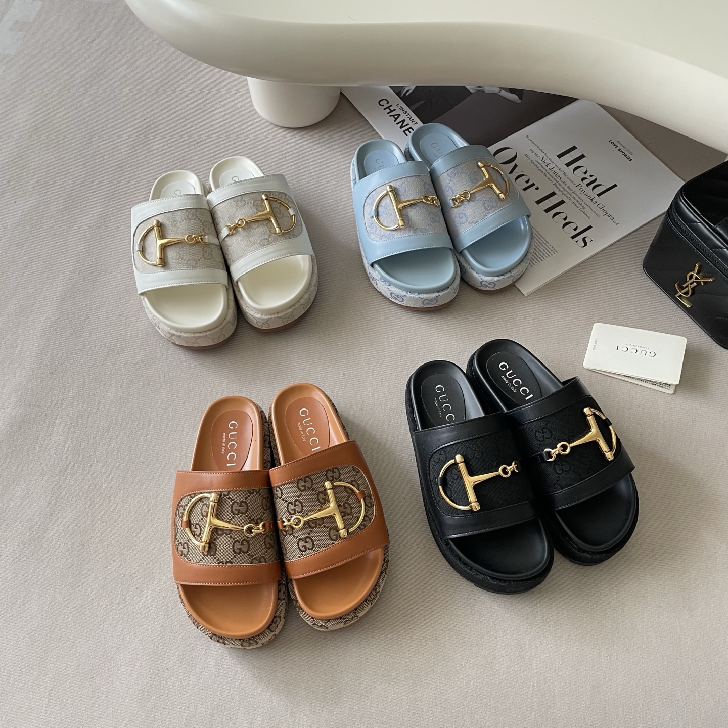 Gucci 26P G-Buckle Chunky-Soled Slippers