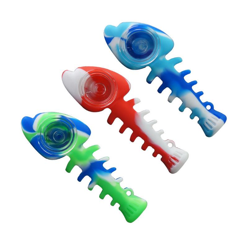 Fish Bone Silicone Weed Pipe