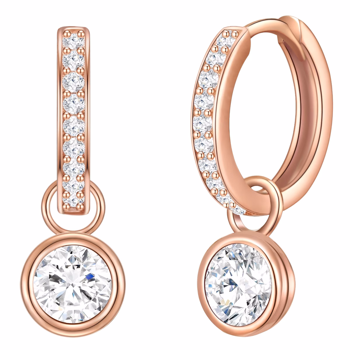 Creolen Sterling Silber Zirkonia in Roségold