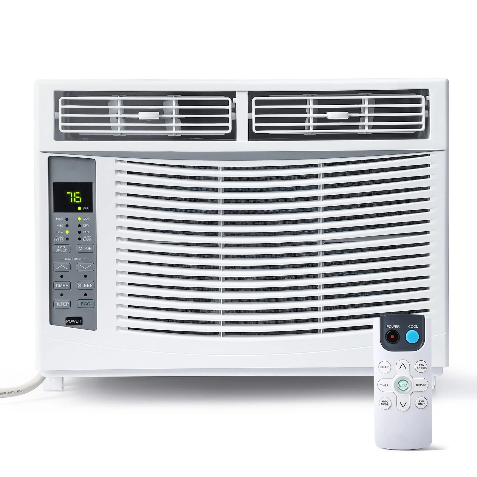 EastVita Air Conditioner 6000 BTU AC Unit with Remote/App Control Flexible Window Opening(T Design), Turbo Fast Cooling & 3 Fan Speeds, Auto Restart, ECO, 6,000, White